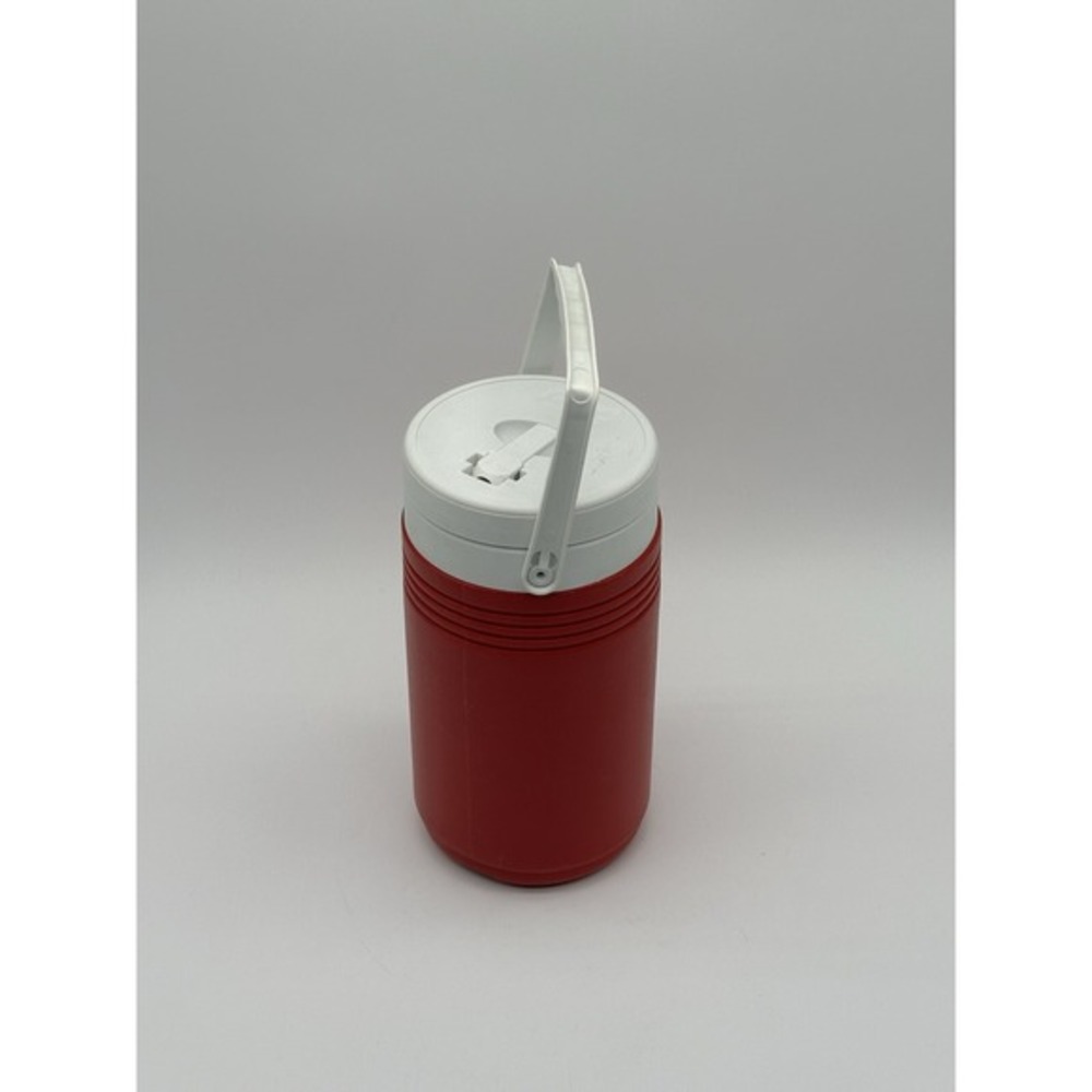 VTG Coleman 5690 Red &‎ White  1/2 Gallon Water Jug Cooler/w Lid